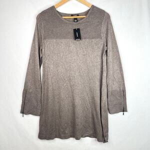 New Alfani Taupe Tunic Sweater Small
